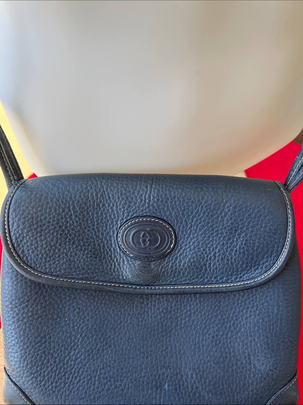 Gucci Vintage Blue Leather Crossbody Shoulder Bag - Picture 6 of 11